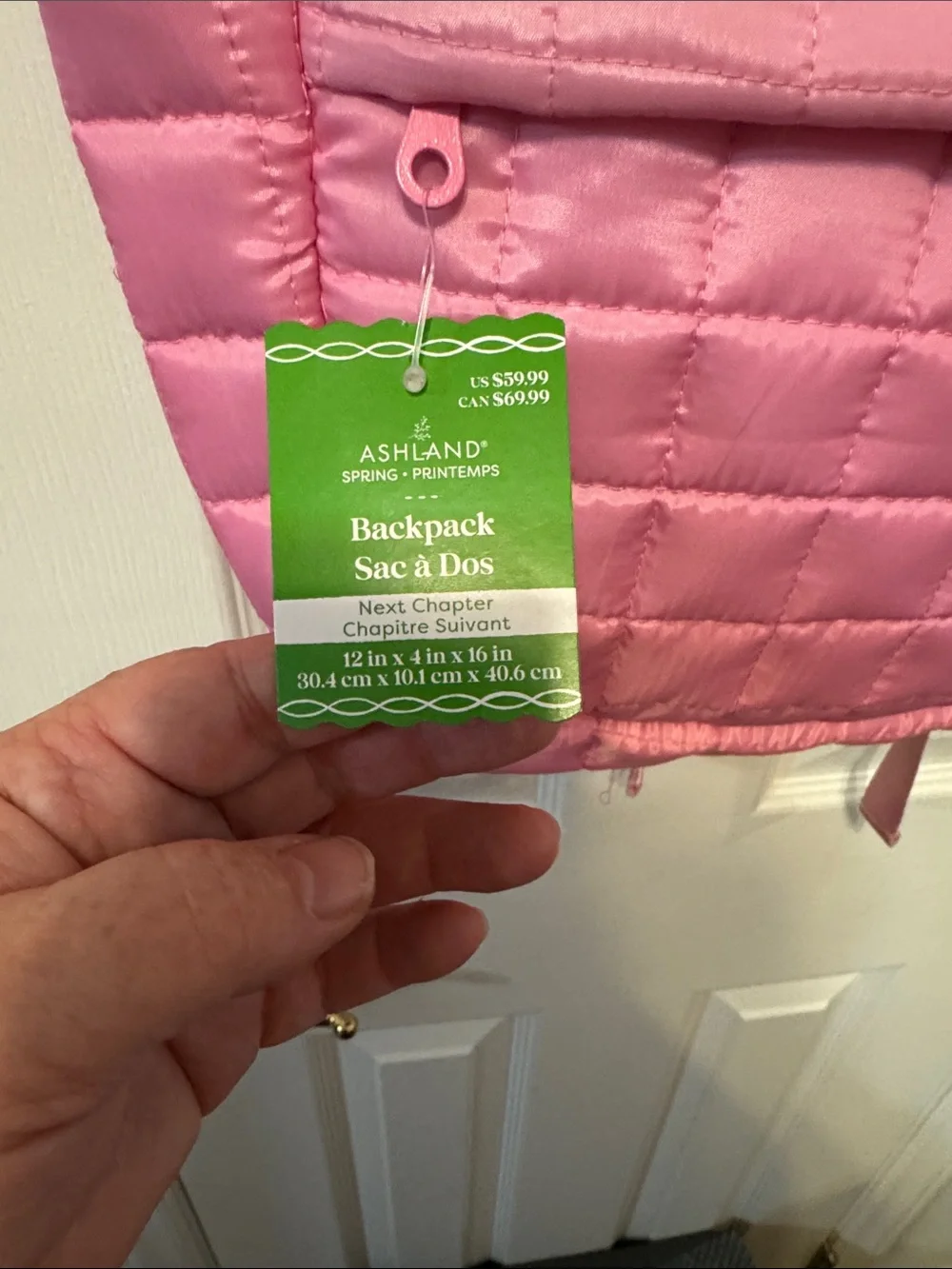 Ashland Quilted Pink Backpack